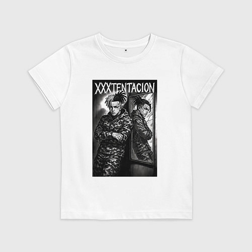 Детская футболка XXXTentacion у зеркала / Белый – фото 1