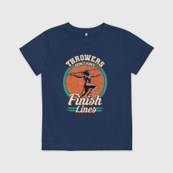Футболка хлопковая детская У метателей нет финишных линий, цвет: тёмно-синий