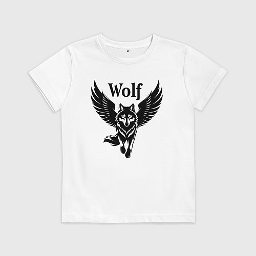 Детская футболка Волк с крыльями / Белый – фото 1