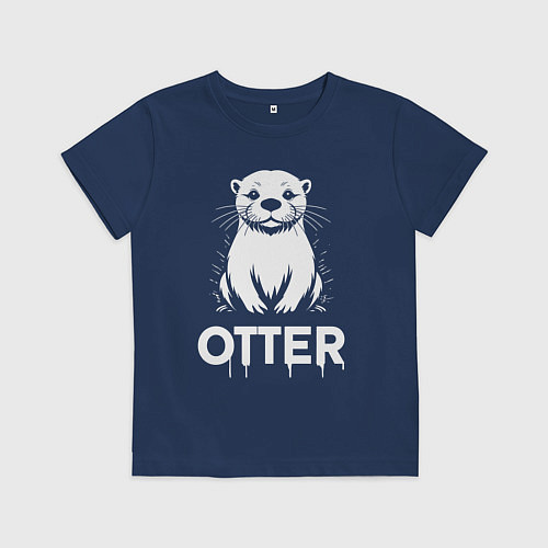 Детская футболка Выдра в стиле граффити / Тёмно-синий – фото 1
