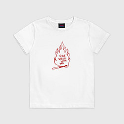 Футболка хлопковая детская Fire Walk With Me, цвет: белый