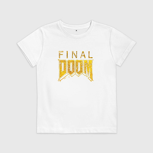 Детская футболка Doom final gold logo / Белый – фото 1