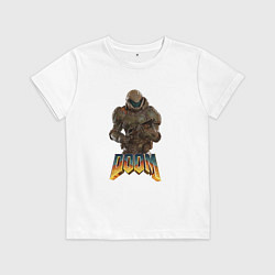 Футболка хлопковая детская Doom палач рока, цвет: белый