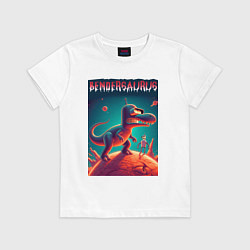 Футболка хлопковая детская Bendersaurus - meme, цвет: белый