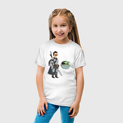 Футболка хлопковая детская Мандалорец Боб, цвет: белый — фото 2