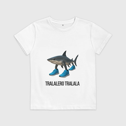 Детская футболка Тралалело Тралала мем / Белый – фото 1