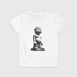 Футболка хлопковая детская Истукан, цвет: белый