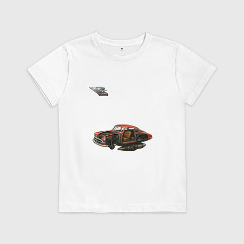 Детская футболка Летающая машина, ретрофутуризм / Белый – фото 1