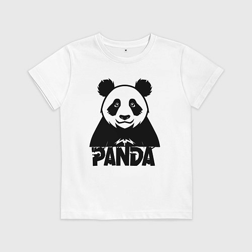 Детская футболка Панда черное граффити / Белый – фото 1