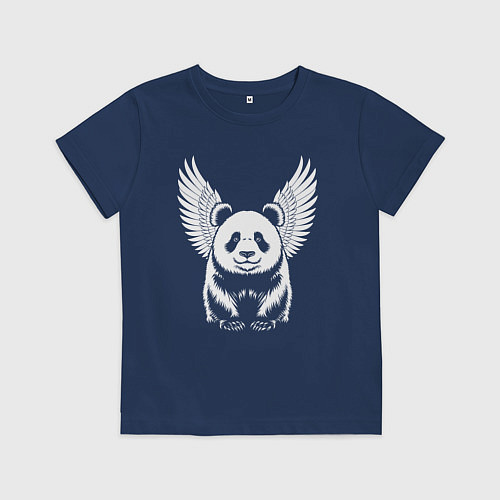 Детская футболка Крылатая панда / Тёмно-синий – фото 1
