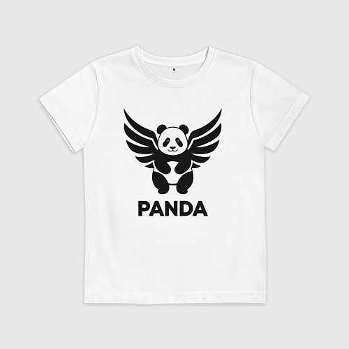 Детская футболка Летающая панда / Белый – фото 1