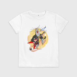 Футболка хлопковая детская Крысиный рок, цвет: белый