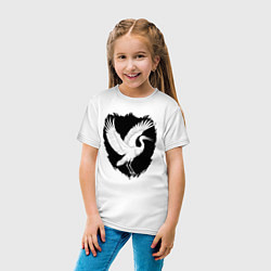 Футболка хлопковая детская Аист на черном щите, цвет: белый — фото 2