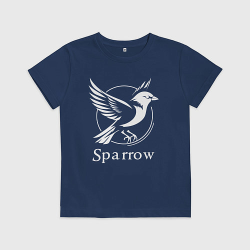 Детская футболка Воробей в полёте / Тёмно-синий – фото 1