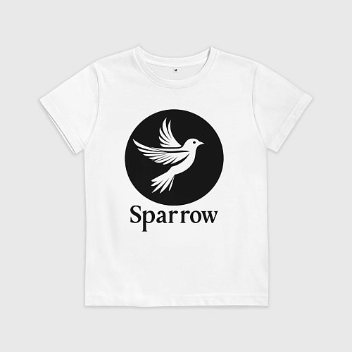 Детская футболка Воробей в круге / Белый – фото 1