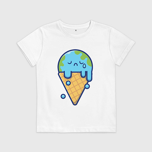 Детская футболка Earth cream / Белый – фото 1