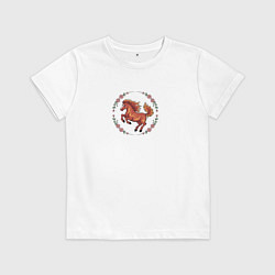 Детская футболка Огненная лошадь и розовые цветы