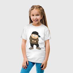 Футболка хлопковая детская Эрик Картман одет как подросток, цвет: белый — фото 2