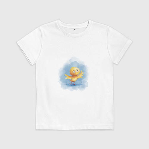 Детская футболка Цыпленок учится летать / Белый – фото 1