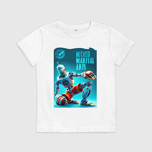 Детская футболка Bender bending robot - mixed martial arts / Белый – фото 1