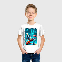 Футболка хлопковая детская Bender bending robot - mixed martial arts, цвет: белый — фото 2
