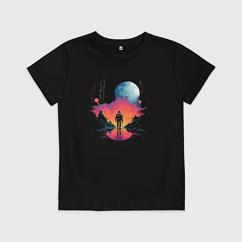 Детская футболка Walk in space / Черный – фото 1