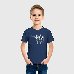 Футболка хлопковая детская Саб-зиро и Скорпион, цвет: тёмно-синий — фото 2