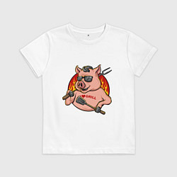 Футболка хлопковая детская Люблю жарить, цвет: белый