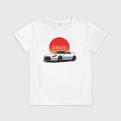 Детская футболка Godzilla - Nissan GTR / Белый – фото 1