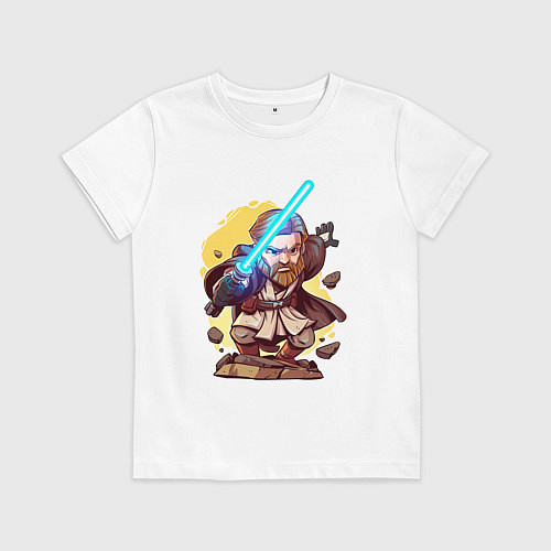 Детская футболка Звёздные войны: Оби-Ван Кеноби - арт / Белый – фото 1