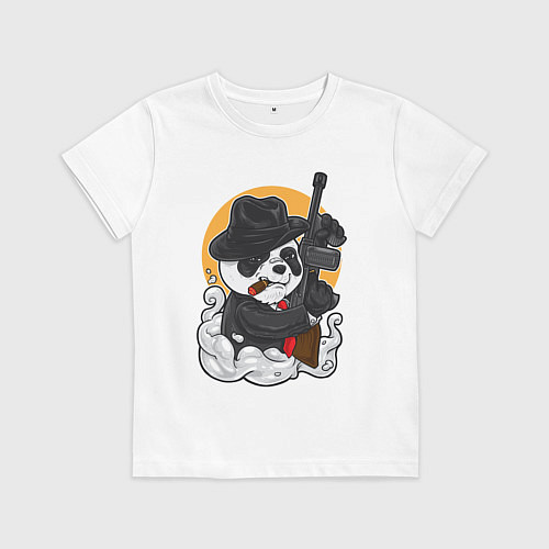Детская футболка Панда гангстер / Белый – фото 1