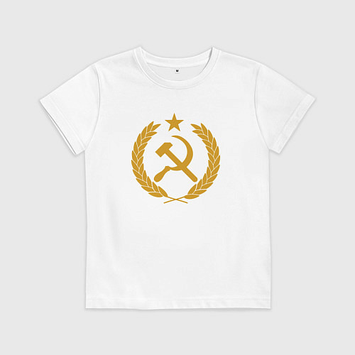Детская футболка Герб - СССР / Белый – фото 1