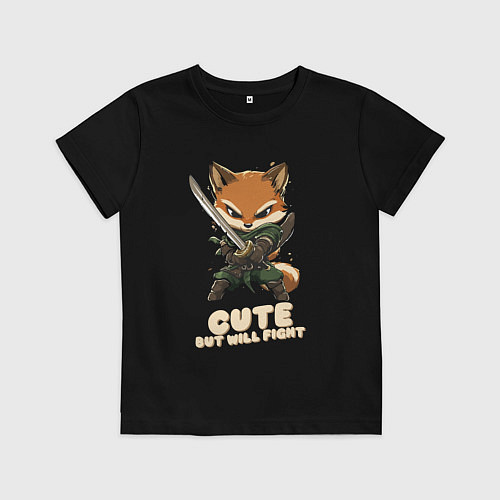 Детская футболка Милый но готов драться / Черный – фото 1