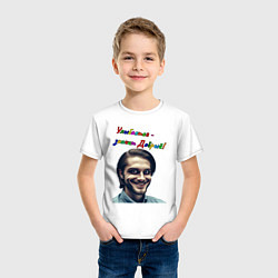 Футболка хлопковая детская Улыбается - значит добрый, цвет: белый — фото 2