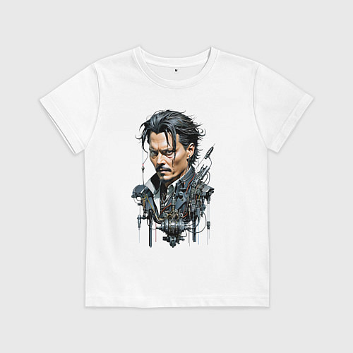 Детская футболка Cyborg Johnny Depp / Белый – фото 1