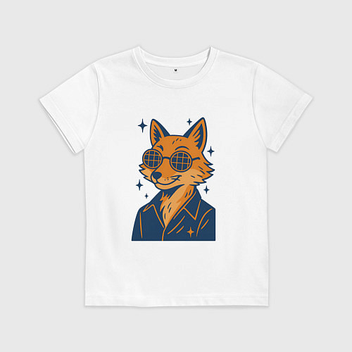 Детская футболка Лиса в очках / Белый – фото 1