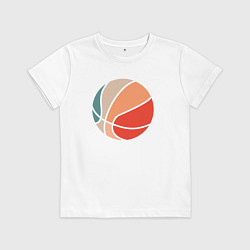 Футболка хлопковая детская Basket color, цвет: белый