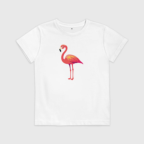 Детская футболка Фламинго стоит / Белый – фото 1