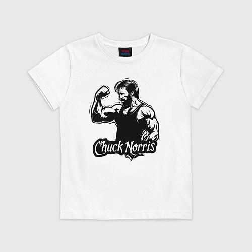 Детская футболка Мускулистый Чак Норрис / Белый – фото 1