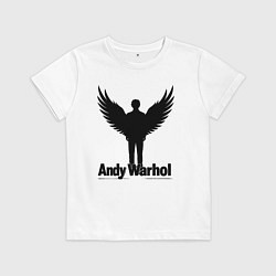 Футболка хлопковая детская Крылатый Энди Уорхол, цвет: белый