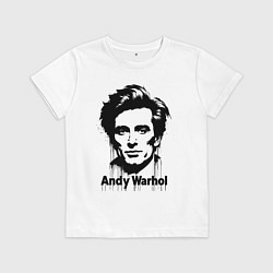 Футболка хлопковая детская Молодой Энди Уорхол, цвет: белый