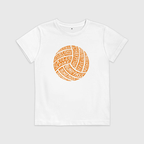 Детская футболка Volleyball words / Белый – фото 1
