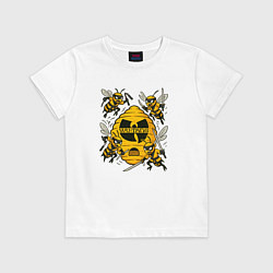 Футболка хлопковая детская Wu-tang clan пчелки, цвет: белый