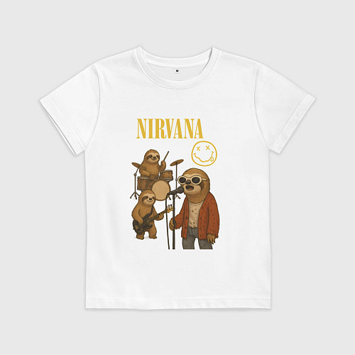 Детская футболка Nirvana ленивцы / Белый – фото 1