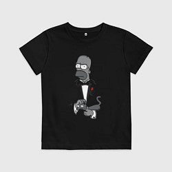 Футболка хлопковая детская Homer godfather, цвет: черный