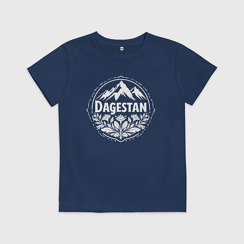 Детская футболка Дагестан горные цветы / Тёмно-синий – фото 1
