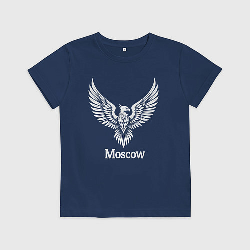Детская футболка Москва белый орел / Тёмно-синий – фото 1