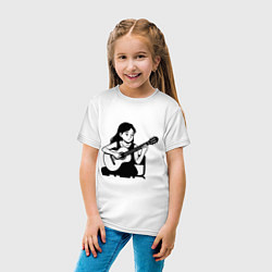 Футболка хлопковая детская Классическая гитаристка аниме, цвет: белый — фото 2