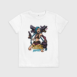Футболка хлопковая детская Джинкс League of Legends, цвет: белый