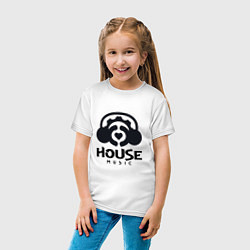 Футболка хлопковая детская House Music Logo with Heart, цвет: белый — фото 2
